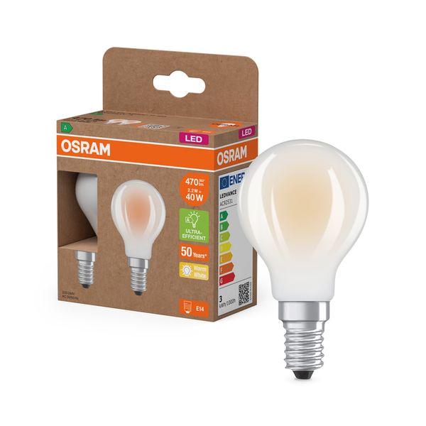 LED Classic P 40 Filament Energy efficiency class A 2.2W 827 Frosted E14 - , изображение 5