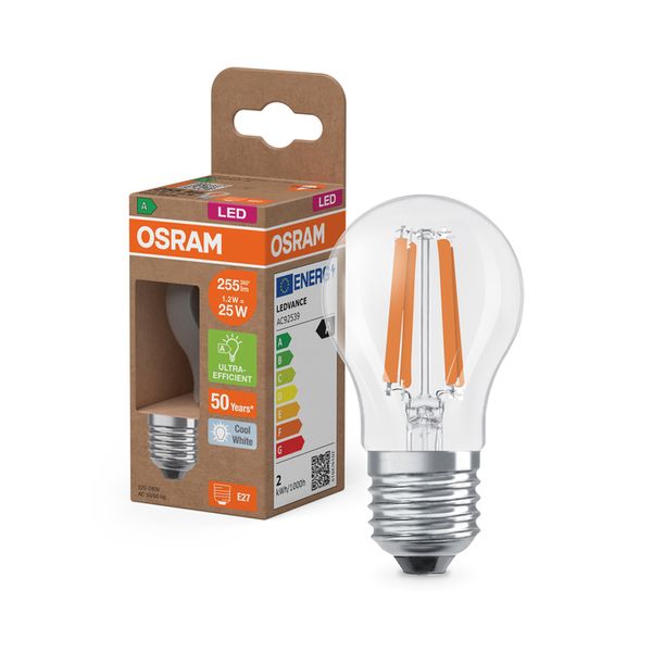 LED Classic P 25 Filament Energy efficiency class A 1.2W 840 Clear E27 - , изображение 9