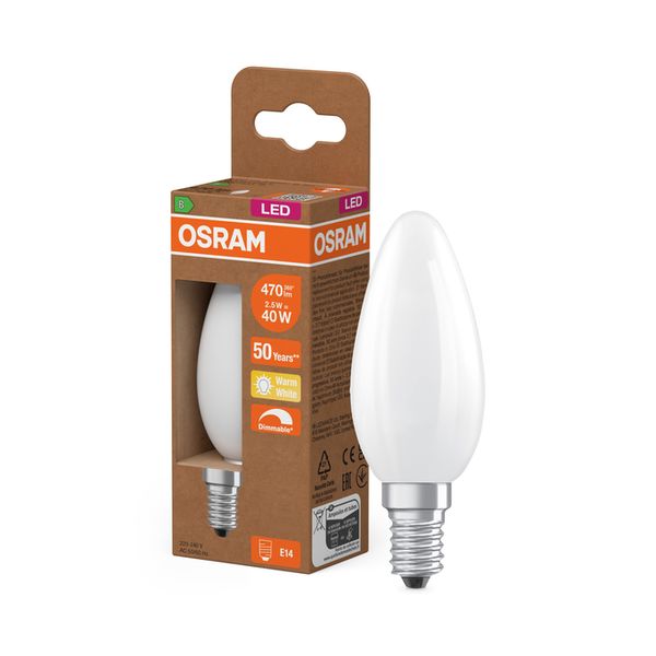 LED Classic B 40 Filament DIM Energy efficiency class B 2.5W 827 Frosted E14 - , изображение 9