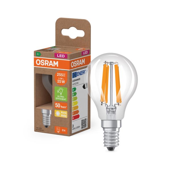 LED Classic P 25 Filament Energy efficiency class A 1.2W 827 Clear E14 - , изображение 9