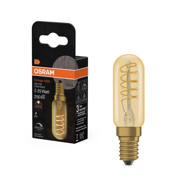 Vintage 1906 T26 25 Spiral Filament DIM 2.8W 822 Gold E14 - , изображение 12