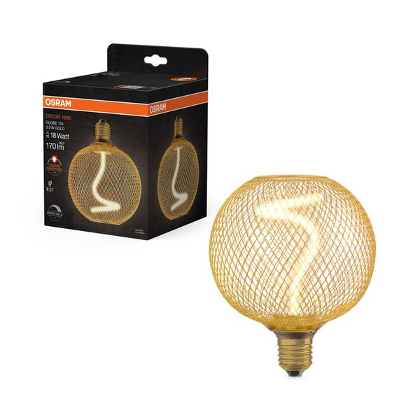 DECOR LED SPIRAL FILAMENT GLOBE 125 18 GOLD DIM 3.5W 818 E27 - , изображение 6