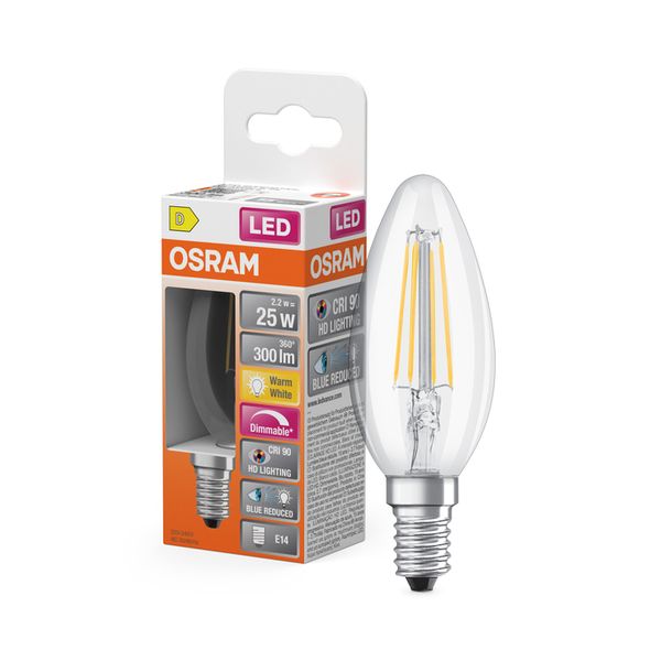 LED Superstar Plus Classic B 25 Filament DIM 2.2W 927 Clear E14 - , изображение 5