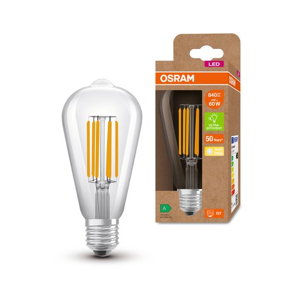 LED Classic Edison 60 Filament Energy efficiency class A 3.8W 830 Clear E27 - , изображение 11