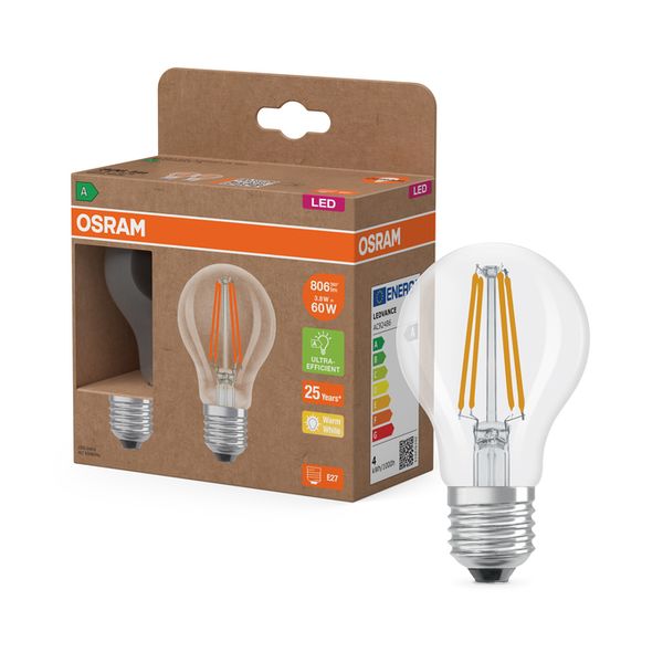 LED Classic A 60 Filament Energy efficiency class A 3.8W 827 Clear E27 - , изображение 9