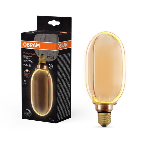 Vintage 1906 Globe 100 Filament O Lamp DIM 4W 818 Gold E27 - , изображение 12