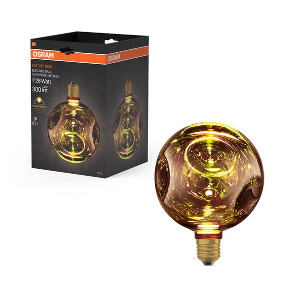 DECOR LED FLAT LAMP 3.5W 827 E27 Non-DIM IN ELECTRO GLASS MEDIUM ROSE - , изображение 9