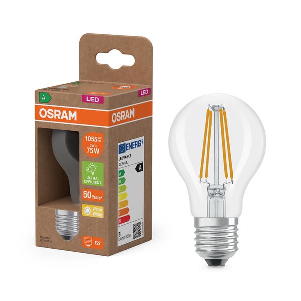 LED Classic A 75 Filament Energy efficiency class A 5W 827 Clear E27 - , изображение 9