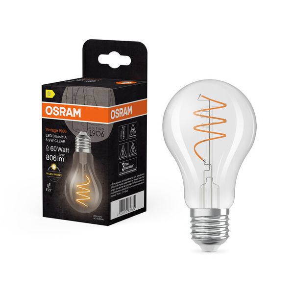 Vintage 1906 Classic A 60 Spiral Filament 5.9W 827 Clear E27 - , изображение 12