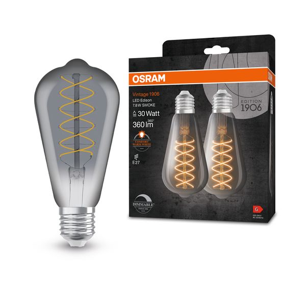 Vintage 1906 Edison 30 Filament DIM 7.8W 818 Smoke E27 - , изображение 6
