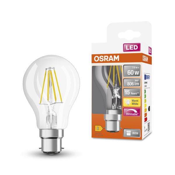 LED Superstar Classic A 60 Filament DIM 7W 827 Clear B22d - , изображение 5