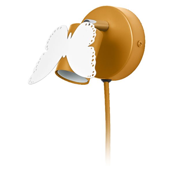 Wall Butterfly E27 Yellow EU Plug - 