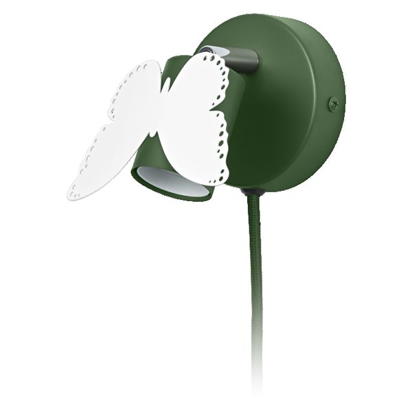 Wall Butterfly E27 Green EU Plug - 