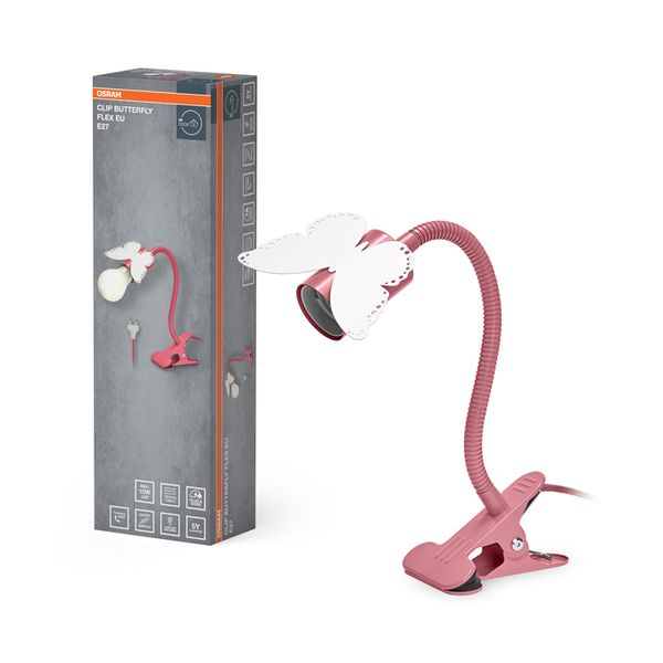 Clip Butterfly E27 Pink EU Plug - , изображение 2