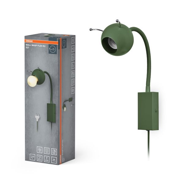 Wall Wasp Flex E27 Green EU Plug - , изображение 2