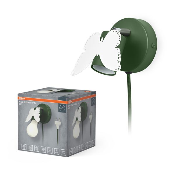 Wall Butterfly E27 Green EU Plug - , изображение 2