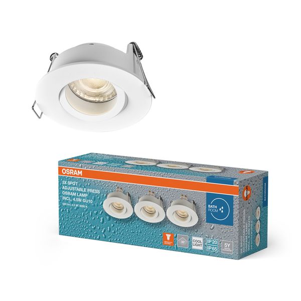 Spot Set Recess GU10 IP65 Press 4.5W 840 White - , изображение 2