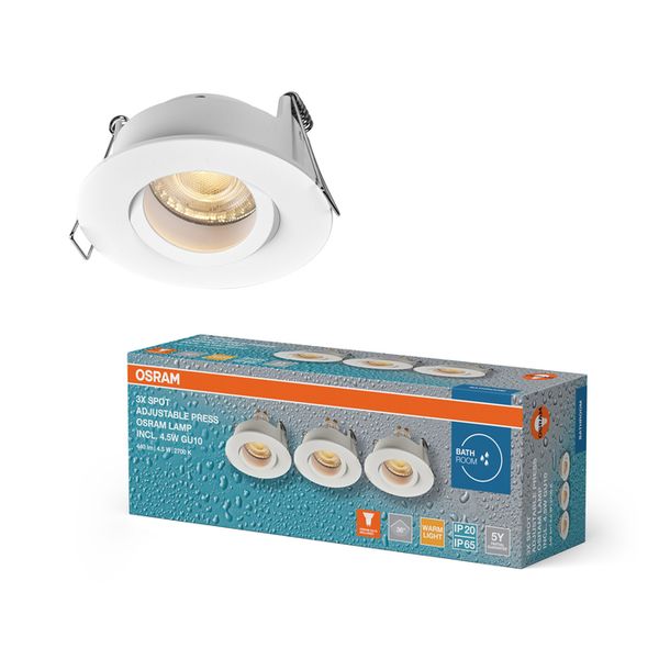 Spot Set Recess GU10 IP65 Press 4.5W 827 White - , изображение 2
