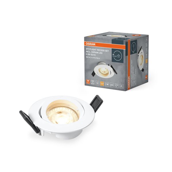Spotlight Recess Set Incl. Osram LED 4.3W GU10 White - , изображение 2