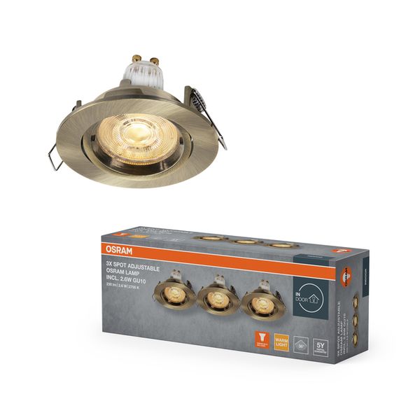 Spot Set Recess Twistlock GU10 Adjustable 2.6W 827 Green Brass - , изображение 2