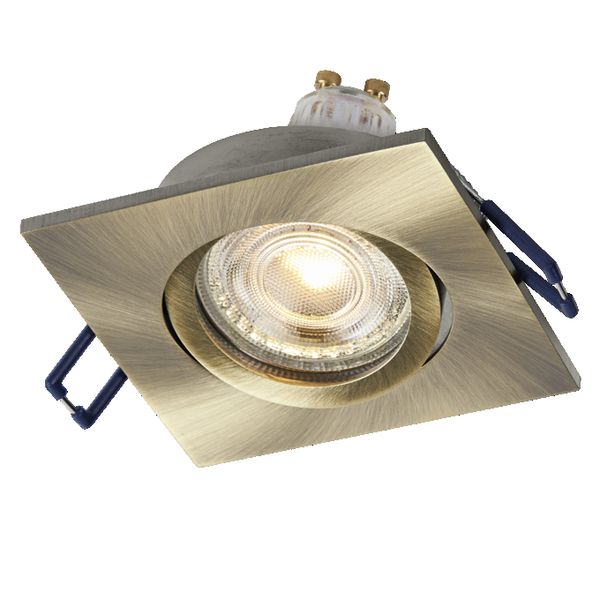 Spot Set Recess GU10 Adjustable Square Click 4.5W 827 Green Brass - , изображение 4