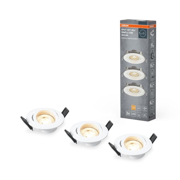 Spot Set Adj Simple Dim 3 x 4.9W 2700K White - , изображение 3