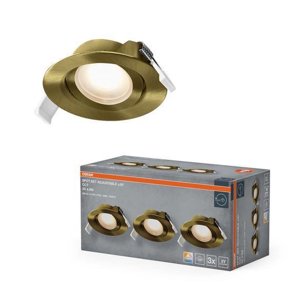 Spot Set Recess CCT Adjustable 4.9W CCT 120° Green Brass - , изображение 2