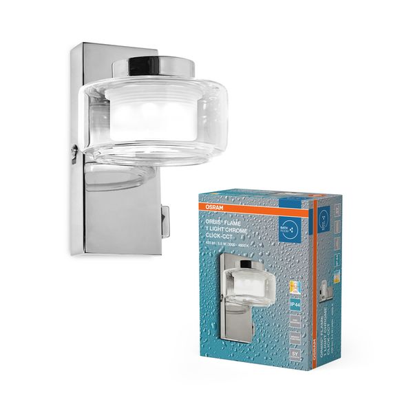 Orbis Flame 5.5W Click CCT IP44 Chrome - , изображение 2