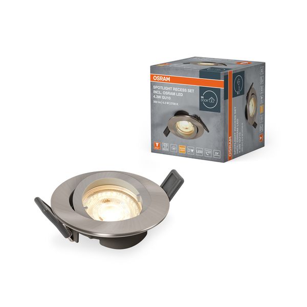 Spotlight Recess Set Incl. Osram LED 4.3W GU10 Brushed Nickel - , изображение 2