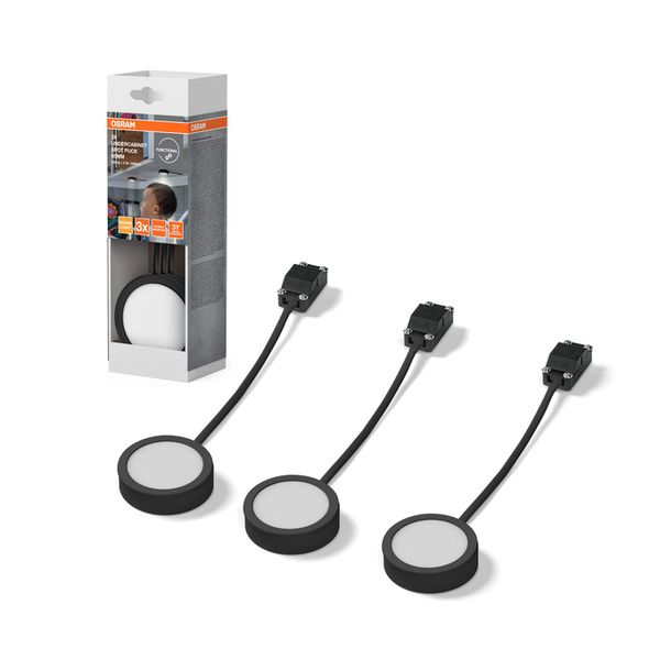 Undercabinet Spot Puck 65mm 3 x 3W 830 Black - , изображение 2