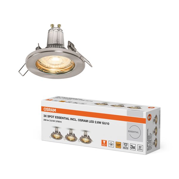 Spot Essential 3x2.6W GU10 Brushed Nickel - , изображение 2