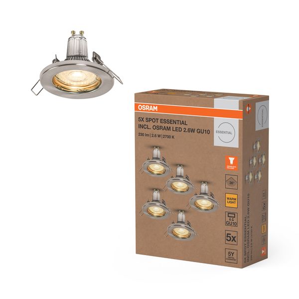 Spot Essential 5x2.6W GU10 Brushed Nickel - , изображение 2