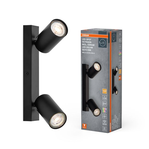 LED Spot Octagon GU10 Black 2x3.4W 927 DIM - , изображение 2