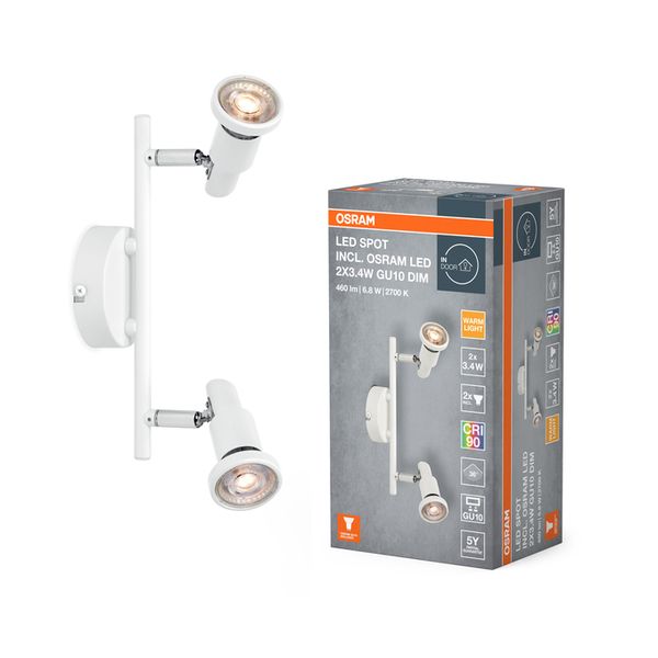 LED Spot GU10 White 2 X 3.4W 927 DIM - , изображение 2