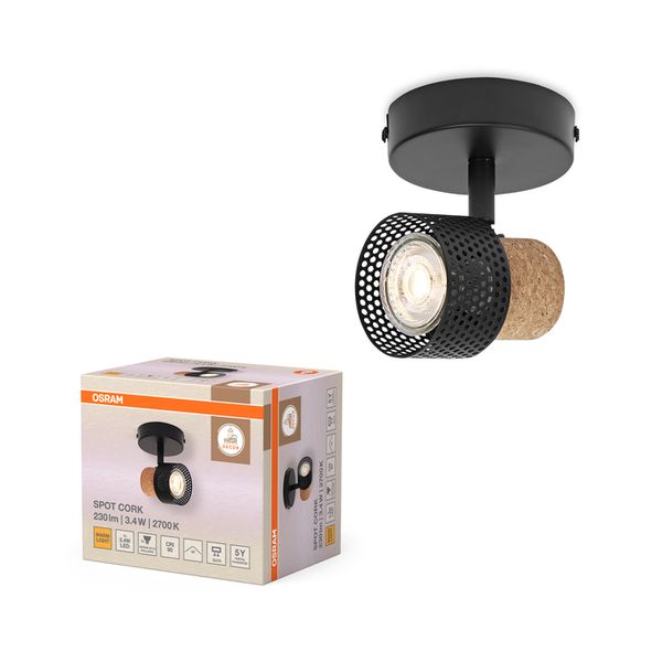 Decor Spot Cork GU10 Black 1x3.4W 927 DIM - , изображение 2