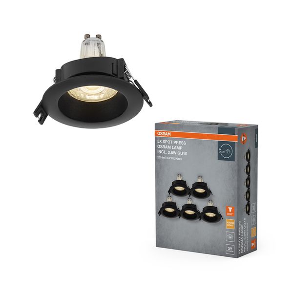 Spot Set Recess GU10 Press 2.6W 827 Black - , изображение 2