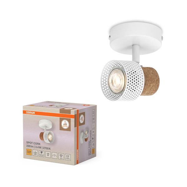Decor Spot Cork GU10 White 1x3.4W 927 DIM - , изображение 2