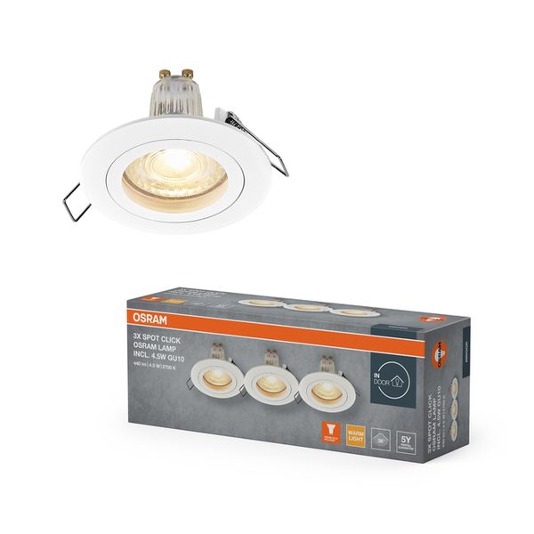 Spot Set Recess GU10 Click 4.5W 827 White - , изображение 2