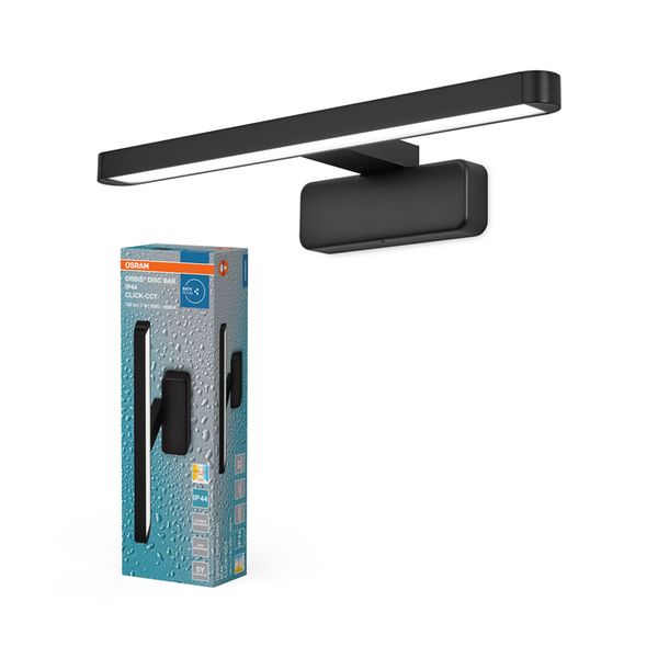 ORBIS Disc Bar Bathroom Mirror 400mm Black Click-CCT IP44 - , изображение 2