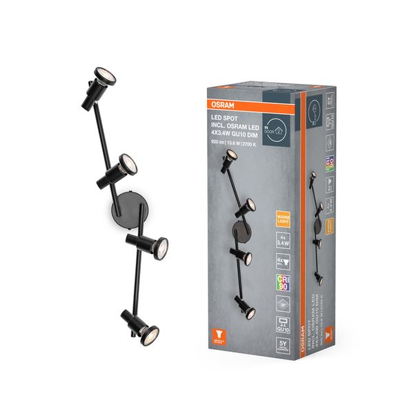 LED Spot GU10 Black 4 X 3.4W 927 DIM - , изображение 2