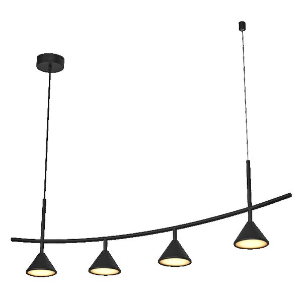 Decor Fuji 4XPendant Linear 16W 930 Black - , изображение 4