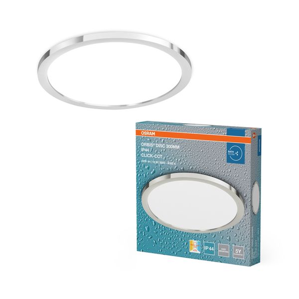 LED Bathroom Ceiling 300mm Chrome Click-CCT - , изображение 2