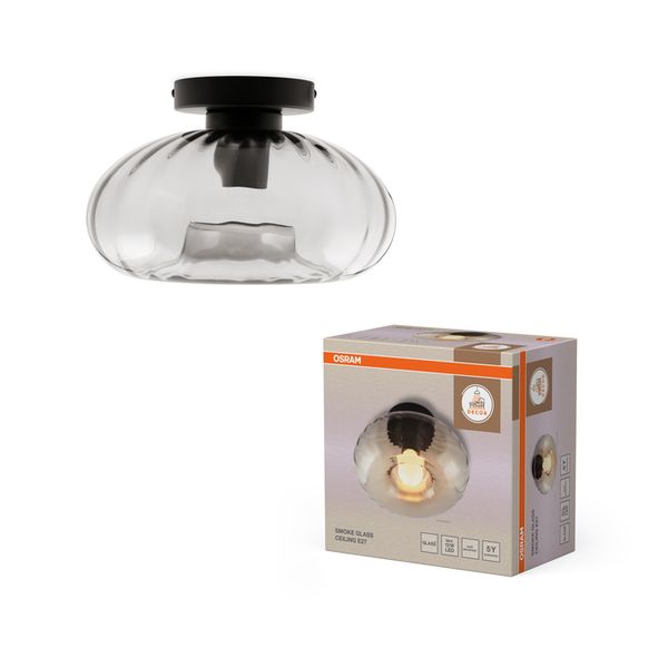 Decor Smoke Glass Ceiling E27 Black - , изображение 2