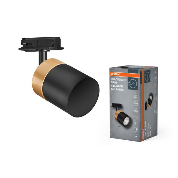 Tracklight Spot Cylinder Gold GU10 Black - , изображение 2
