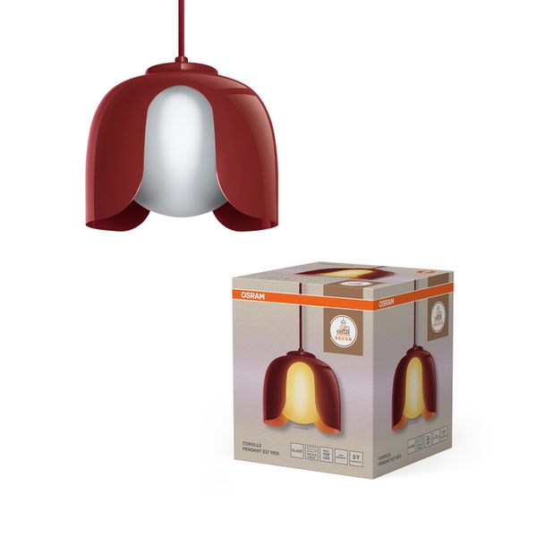 Decor Corolle Pendant E27 Red - , изображение 2