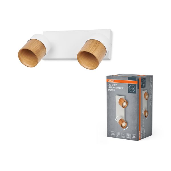LED Spot Half Wood Line 2xGU10 White and Wood Decor - , изображение 3