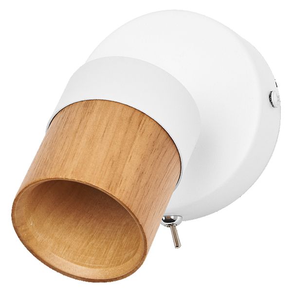LED Spot Half Wood Line 1xGU10 White and Wood Decor - 