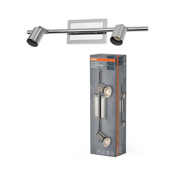 LED Spot Cylinder Duo 2xGU10 Brushed Nickel - , изображение 2