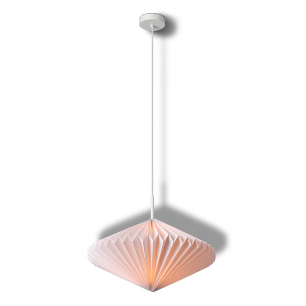 Decor Paper Lantern Diamond Pendant E27 White - , изображение 4