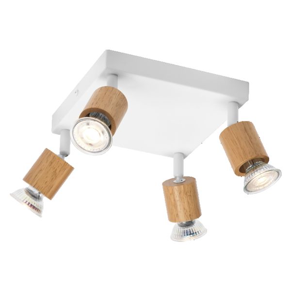 LED Spot Brick 4xGU10 Plate White and Wood - , изображение 5